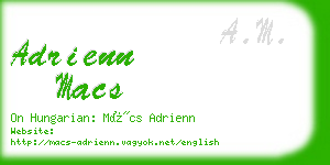 adrienn macs business card